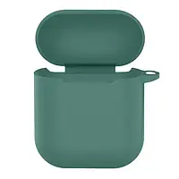 Чехол для наушников EpiK Apple Airpods 1/2 Silicone Case New with carabine Pine Green