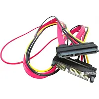 Кабель для компьютерных комплектующих VALUE S0703 SATA 7+15pin M/F длина 0.3 м