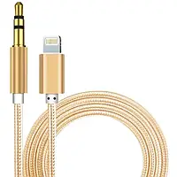 Аудио-кабель VALUE AUX Lightning (тато) 3 pin mini-jack 3.5 (тато), 1m Gold