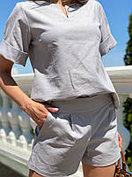 Костюм жіночий літній кофта з шортами з льону (Норма), фото 4