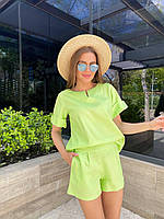 Костюм жіночий літній кофта з шортами з льону (Норма), фото 6