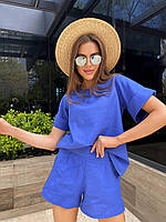 Костюм жіночий літній кофта з шортами з льону (Норма), фото 9