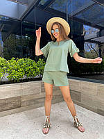 Костюм жіночий літній кофта з шортами з льону (Норма), фото 10