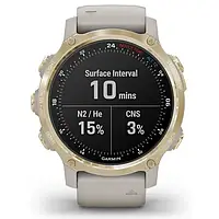 Часы для дайвинга Garmin Descent Mk2S 010-02403-01 Light Gold with Light Sand Silicone Band