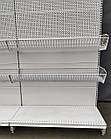 Ряд торгових стелажів перфорованих з корзинами "Колумб" 200х300 см, білі, Б/у, фото 8
