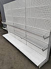 Ряд торгових стелажів перфорованих з корзинами "Колумб" 200х300 см, білі, Б/у, фото 4