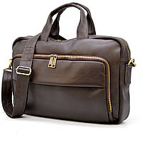 Кожаная сумка для делового мужчины GC-7334-3md бренда TARWA 30 × 44 × 7 Коричневый ZK, код: 6832757