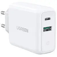 Адаптер питания для телефона Ugreen CD170 White USB+USB Type-C Wall Charger 36W 3A