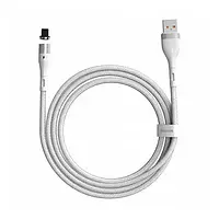 Дата-кабель Baseus Zinc Magnetic 1m USB (тато) - Lightning (тато) White CALXC-K02