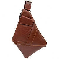 Мужская нагрудная сумка слинг кобура Grande Pelle 721623 Светло-коричневый MD, код: 8345771