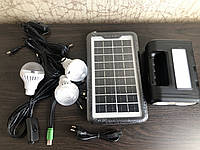 Система автономного освещения и зарядки с солнечной Панелью+Фонарь+Лампы GD-8017!