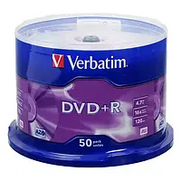 Диск Verbatim DVD + R 4, 7GB 16x Cake Box 50 шт (43550)