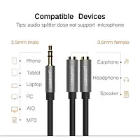 Аудио-кабель Ugreen Stereo Audio Splitter Cable AV123 3.5mm (тато) - 3 Black (10532)