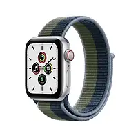 Смарт-годинник Apple Watch Series SE 2021 GPS + LTE 40mm Silver Aluminum Case with Abyss Blue/Moss Green Sport Loop (MKQM3)