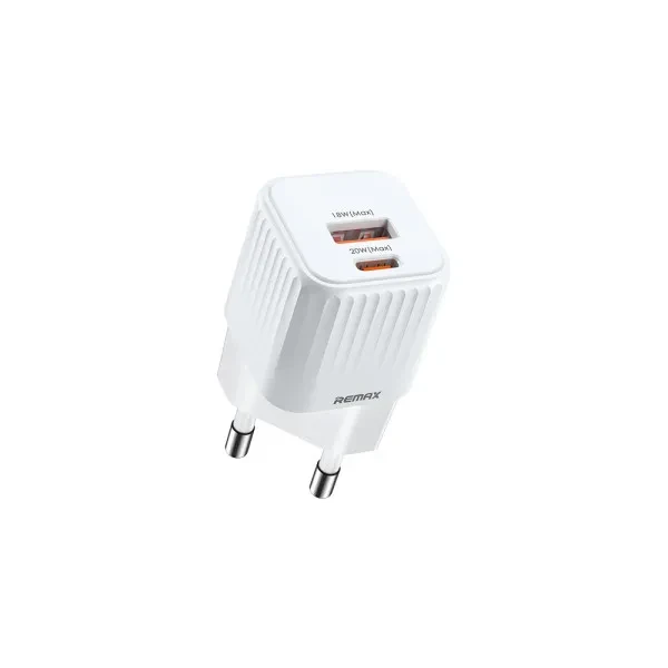 Адаптер живлення для телефона Remax Mini Cube USB + Type-C White 20W (RP-U2), фото 1