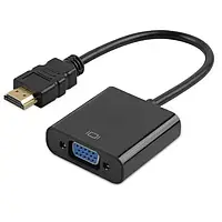 Переходник Infinity HDMI (тато) - VGA (мама) OEM Black (без звука)