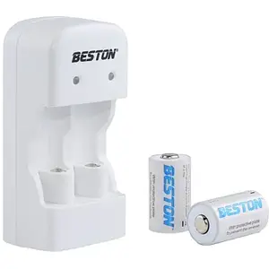 Зарядний пристрій для літієвого акумулятора BESTON BST-CD643 White + 2 акумулятори CR123A (AAB1885)