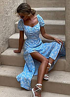Женское модное платье Летнее женское платье Платье женское в цветочный принт Базовое легкое платье MiR&VR