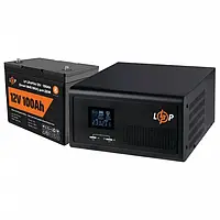 Комплект резервного питания LogicPower 1000VA + LiFePO4 1280W для котла, ИБП + литиевая батарея (20481)