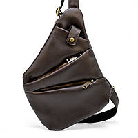 Мужская кожаная сумка-слинг GC-6402-3md Коричневая бренд TARWA 23 × 21 × 4 LW, код: 6832749