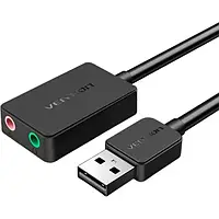 Звуковая карта Vention CDYB0 Black USB Sound Card 2.0 Channel 0.15 м