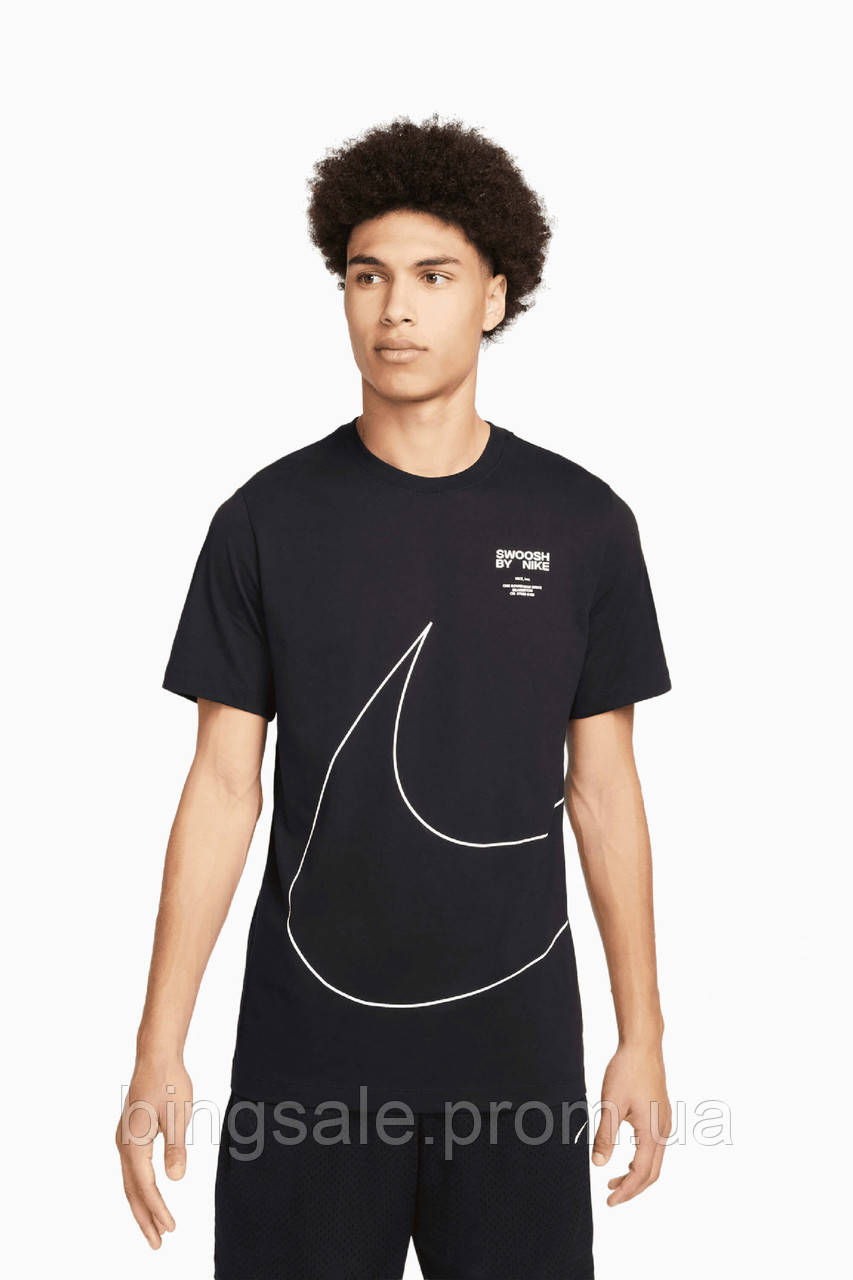 Nike Чоловічі футболки та майки Футболки оверсайз унісекс з принтом Nike big swoosh брендові футболки Nike літо