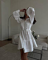 Женское легкое муслиновое платье с длинным рукавом
