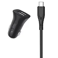 Автомобильное зарядное устройство для телефона SkyDolphin SZ09V + microUSB Black (AZP-000111)