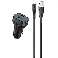 Автомобильное зарядное устройство для телефона SkyDolphin SZ19V + microUSB Black PD 20W QC3.0 (AZP-000105)