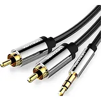 Аудио-кабель Vention BCFBL mini-jack 3.5mm (тато) - 2RCA (тато) 10m Black