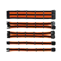 Кабель для компьютерных комплектующих QUBE 1x24P MB/2x4 + 4P CPU/2x6 + 2P VGA Black Orange