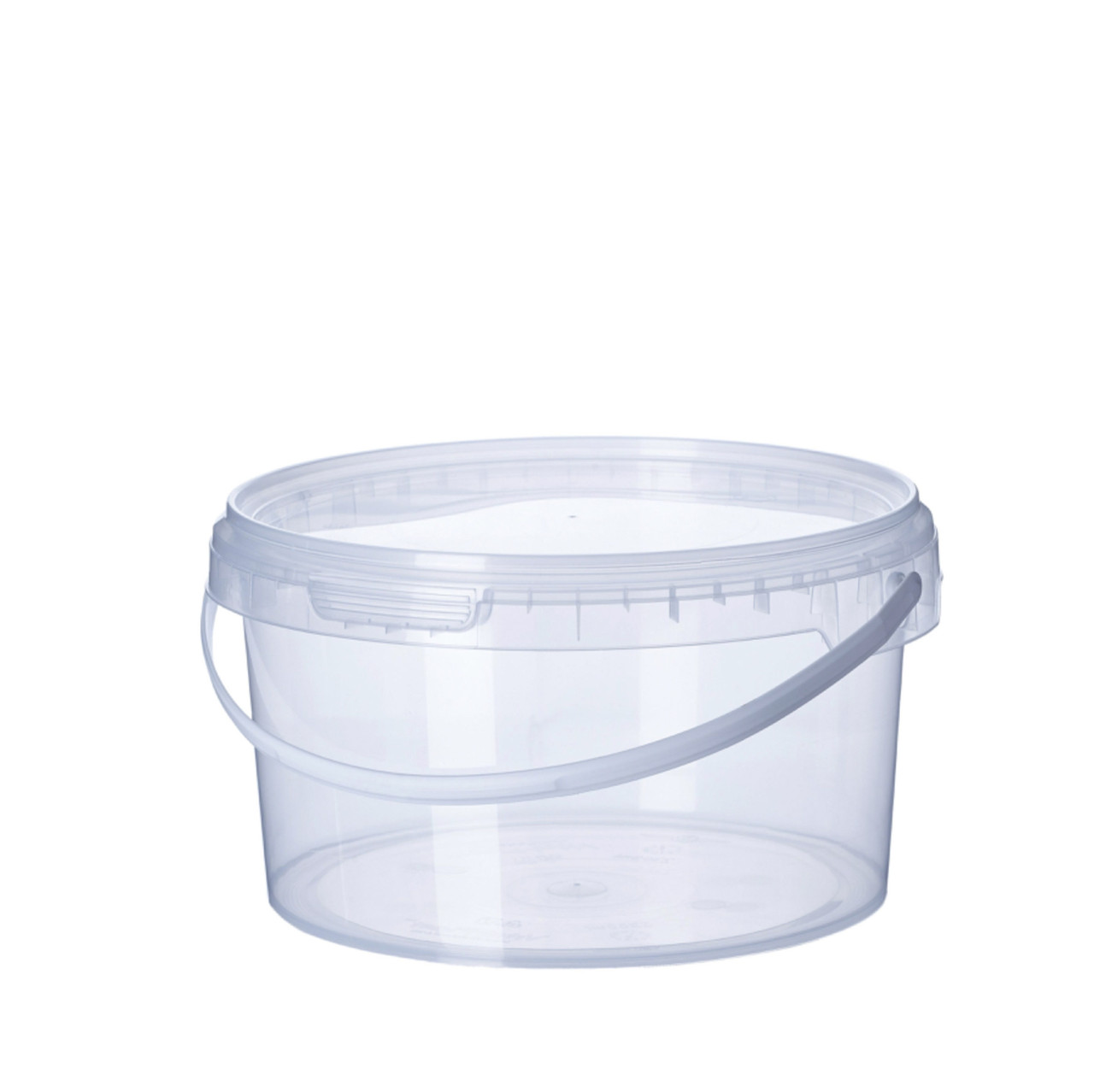Відро 1,5 л кругле прозроре з ручкою, упаковка 30 шт, поліпропіленове, 006600012