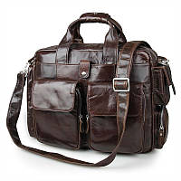 Кожаная сумка 2 в 1 для мужчин John McDee 7219C Темно-коричневый MY, код: 8345844