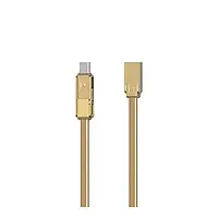 Дата-кабель Remax RC-070th Gplex USB (мама) - Lightning - micro USB (тато) - USB Type-C (тато) 1m Gold