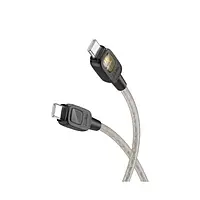 Дата-кабель Hoco U124 Stone silicone intelligent charging data cable iP 27W Type-C (тато) - Lightning (тато)