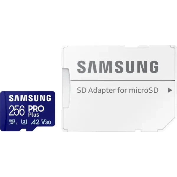 Карта памяті Samsung microSDXC Pro Plus 256GB UHS-I U3 V30 A2 Class 10 + SD-adapter (MB-MD256SA/EU)