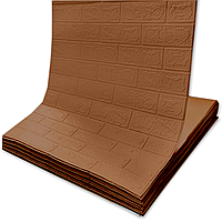 Самоклеющаяся декоративная 3D панель под коричневый кирпич в рулоне 3080x700x3 мм