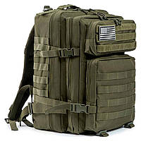 Тактический армейский рюкзак на 45 литров цвета олива, рюкзак военный камуфляжного цвета
