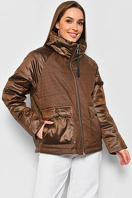 Куртка жіноча демісезонна коричневого кольору 178111T Безкоштовна доставка