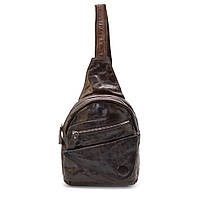 Кожаная нагрудная сумка слинг мятая кожа Bexhill bx3000 коричневый SX, код: 7729157