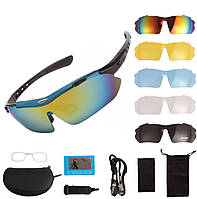 Тактические солнцезащитные очки Oakley blue с поляризацией 5 линз One siz+.woodland