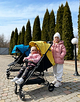 Легкая стильная прогулочная детская коляска книжка Ninos Mini 2 NM2022YW Yellow
