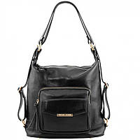 Женская кожаная сумка-рюкзак 2 в 1 Tuscany TL141535 Черный XN, код: 7668074