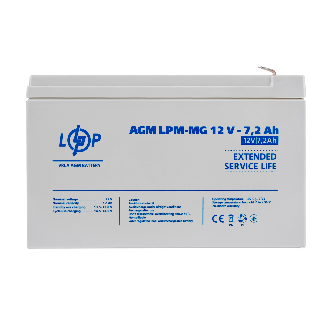 Акумулятор мультигелевий LPM-MG 12V - 7.2 Ah