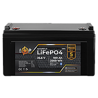 Акумулятор LP LiFePO4 25,6V - 100 Ah (2560Wh) (BMS 80A/80А) пластик Smart BT