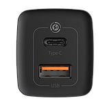 Мережевий зарядний пристрій Baseus GaN2 Lite 2 порти, USB + Type-C 65W Чорний (CCGAN2L-B01), фото 2