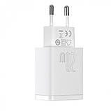 Зарядний пристрій Baseus Compact Quick Charger USB+Type-C 20W Білий (CCXJ-B02), фото 4