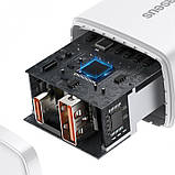 Зарядний пристрій Baseus Compact Quick Charger USB+Type-C 20W Білий (CCXJ-B02), фото 5