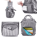 Сумка-рюкзак для мами Zupo Crafts + компактний пеленальний матрацик, фото 5