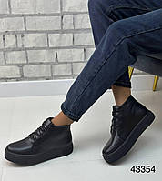Женские демисезонные ботинки - Pamela, натуральная кожа черного цвета.